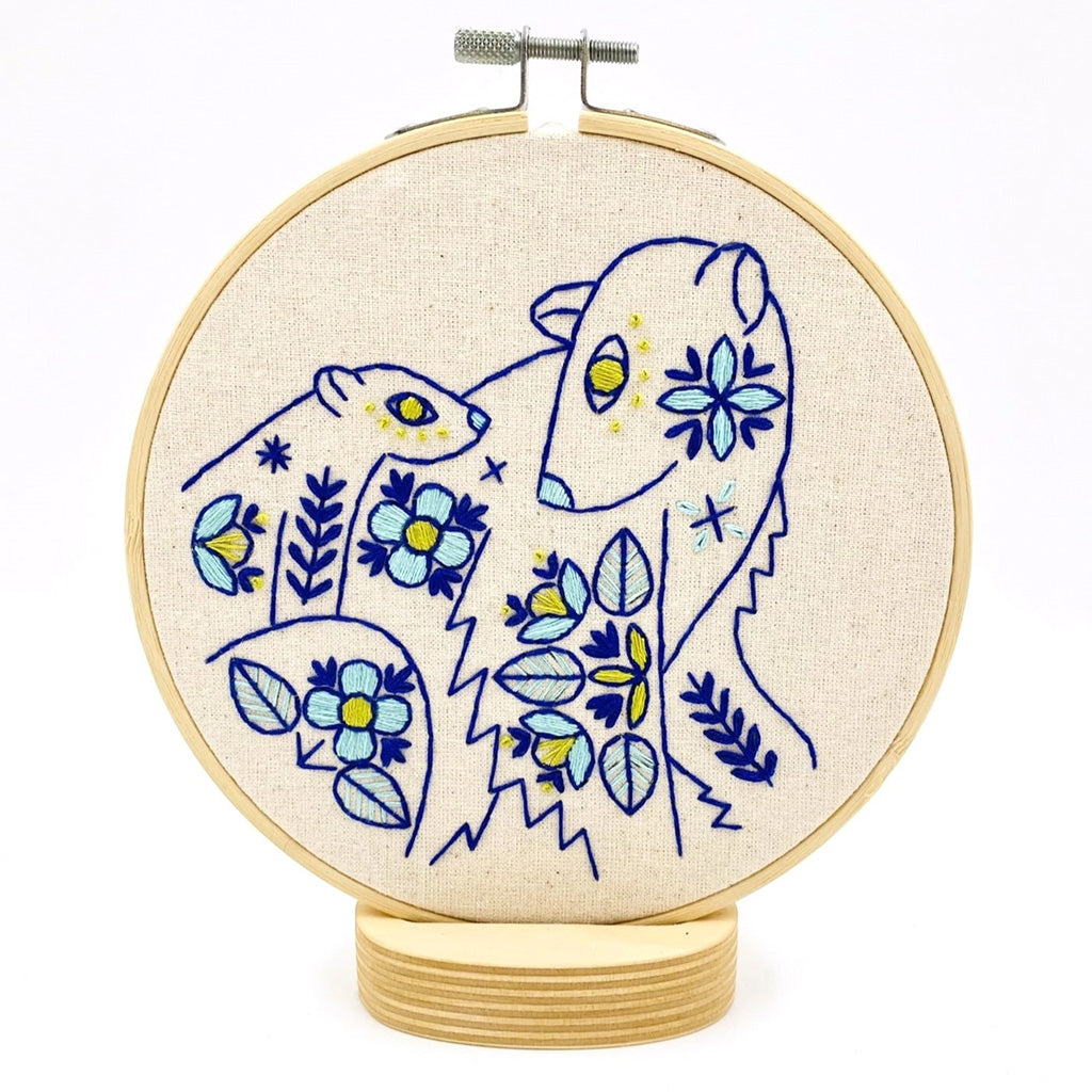 Hook Line and Tinker Folk Polar Bears Complete Embroidery Kit