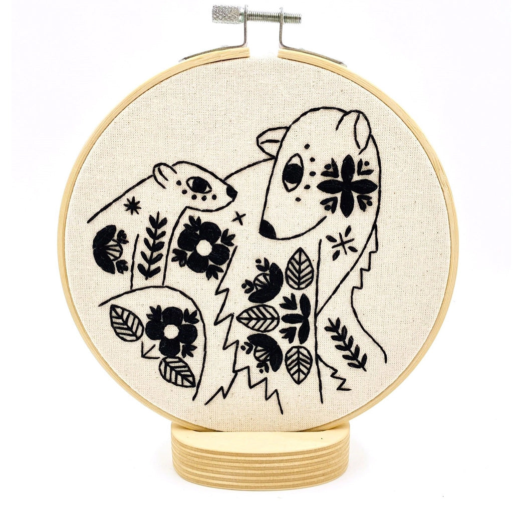 Hook, Line and Tinker Folk Polar Bears Embroidery Kit