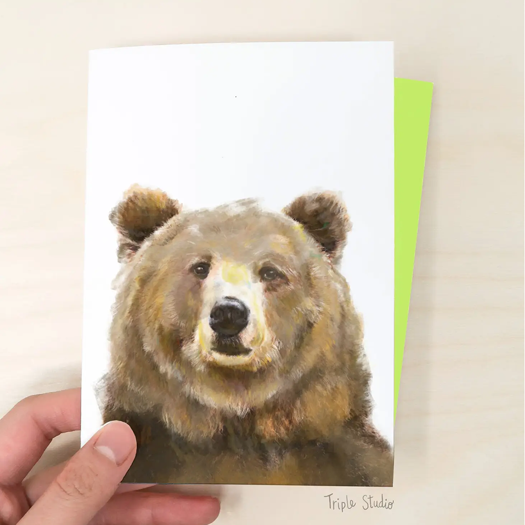 Triple Studio Grizzly Bear Card