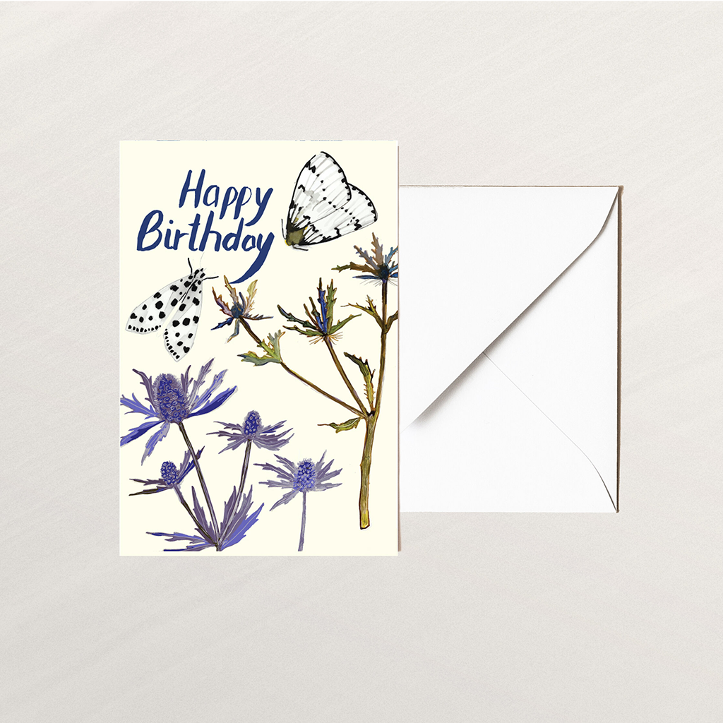 Briana Corr Scott Happy Birthday with Moths Greeting Card