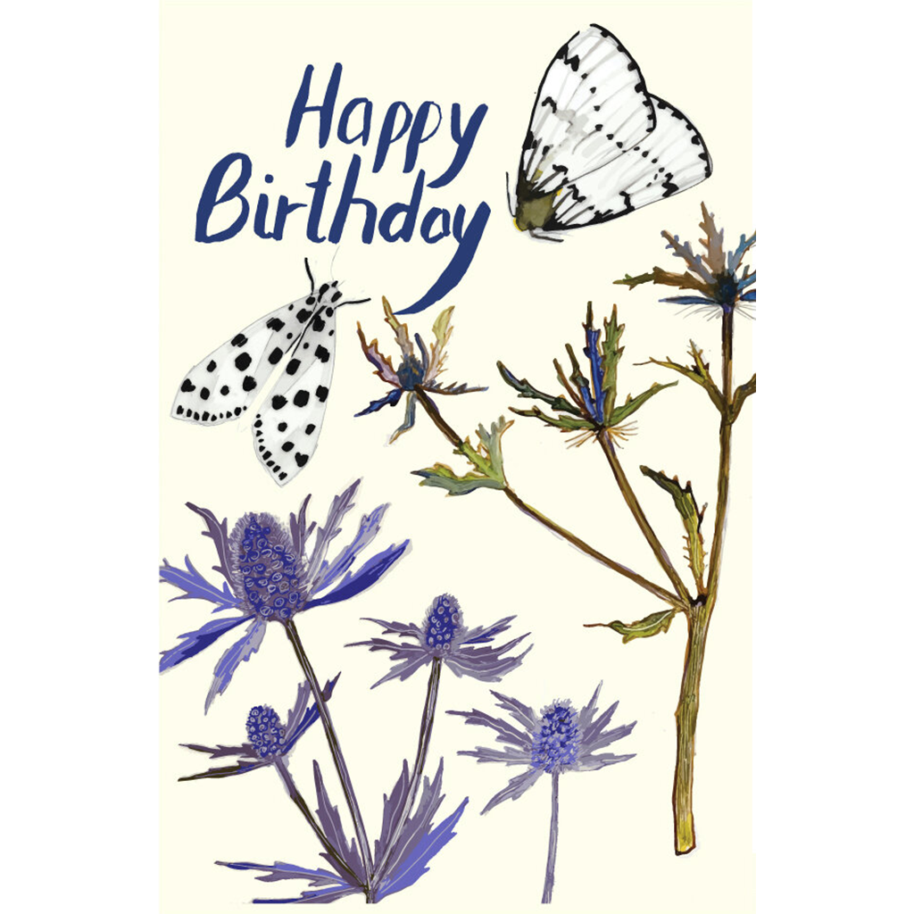 Briana Corr Scott Happy Birthday with Moths Greeting Card