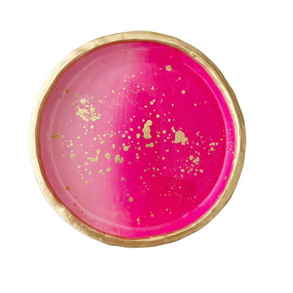 YFL Art Hot Pink Ombre Ring Dish