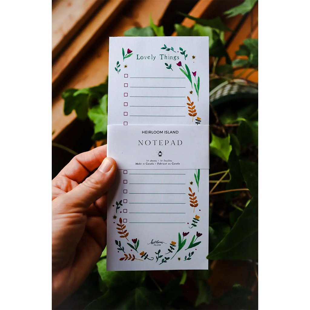 Heirloom Island Lovely Things Notepad