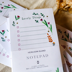 Heirloom Island Lovely Things Notepad