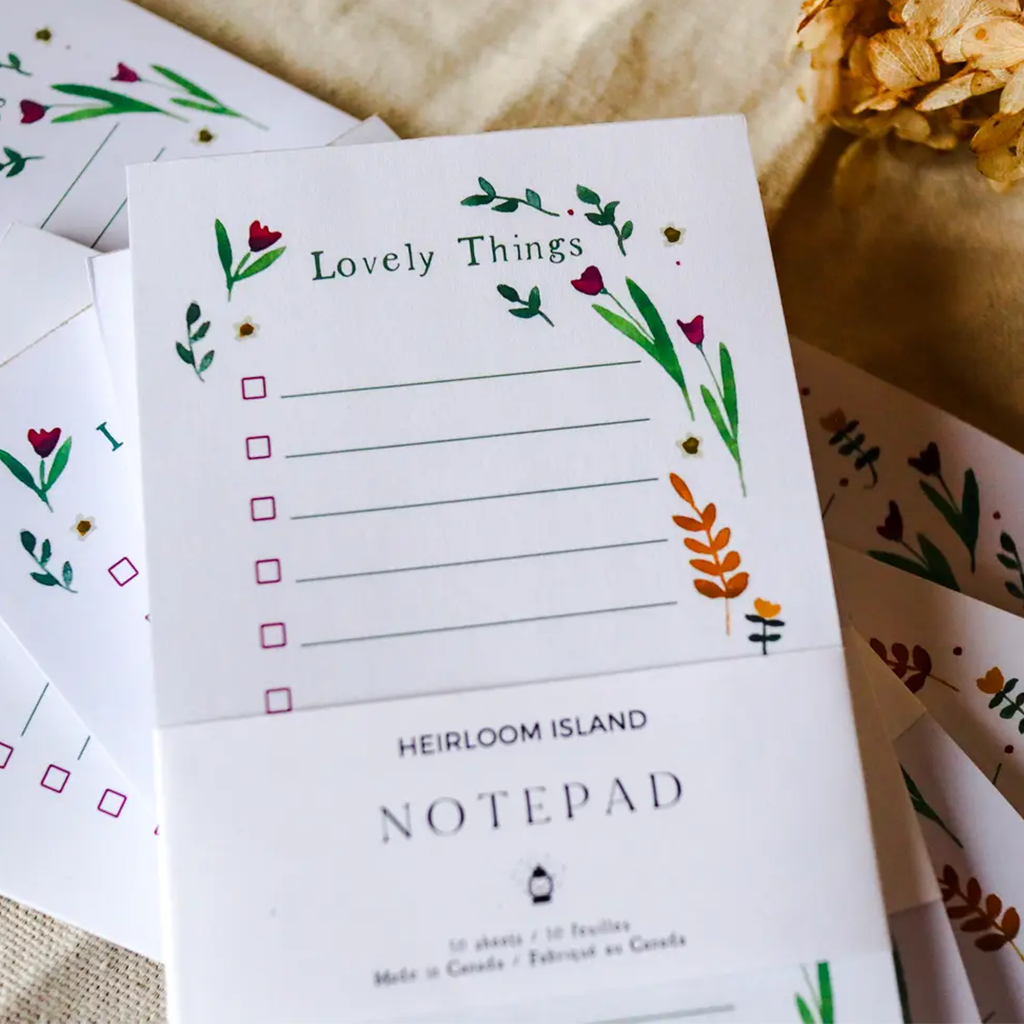 Heirloom Island Lovely Things Notepad