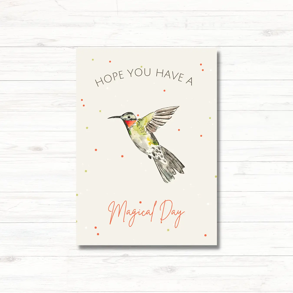 Heirloom Island Magical Day Hummingbird Greeting Card