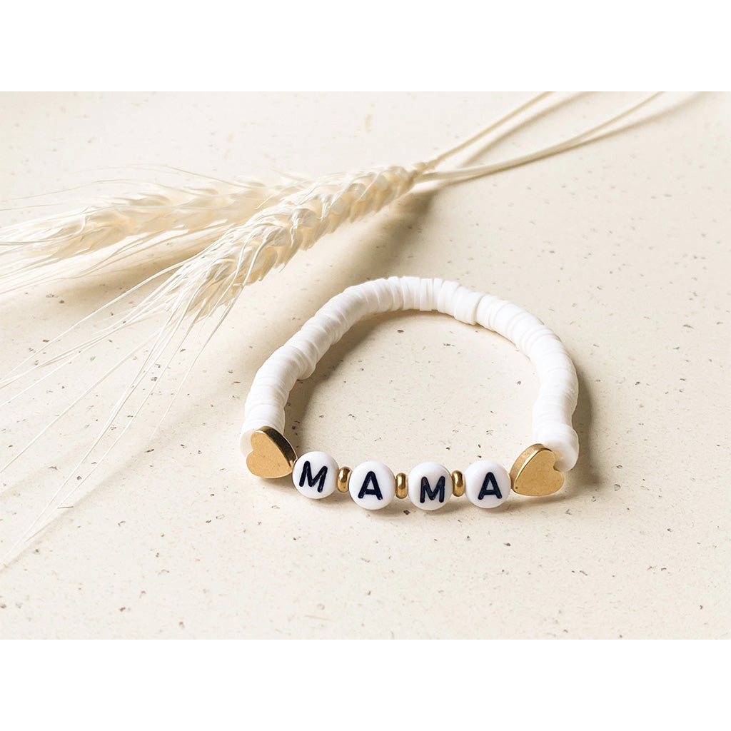 Agaveh Girl Mama Bracelet White Hearts