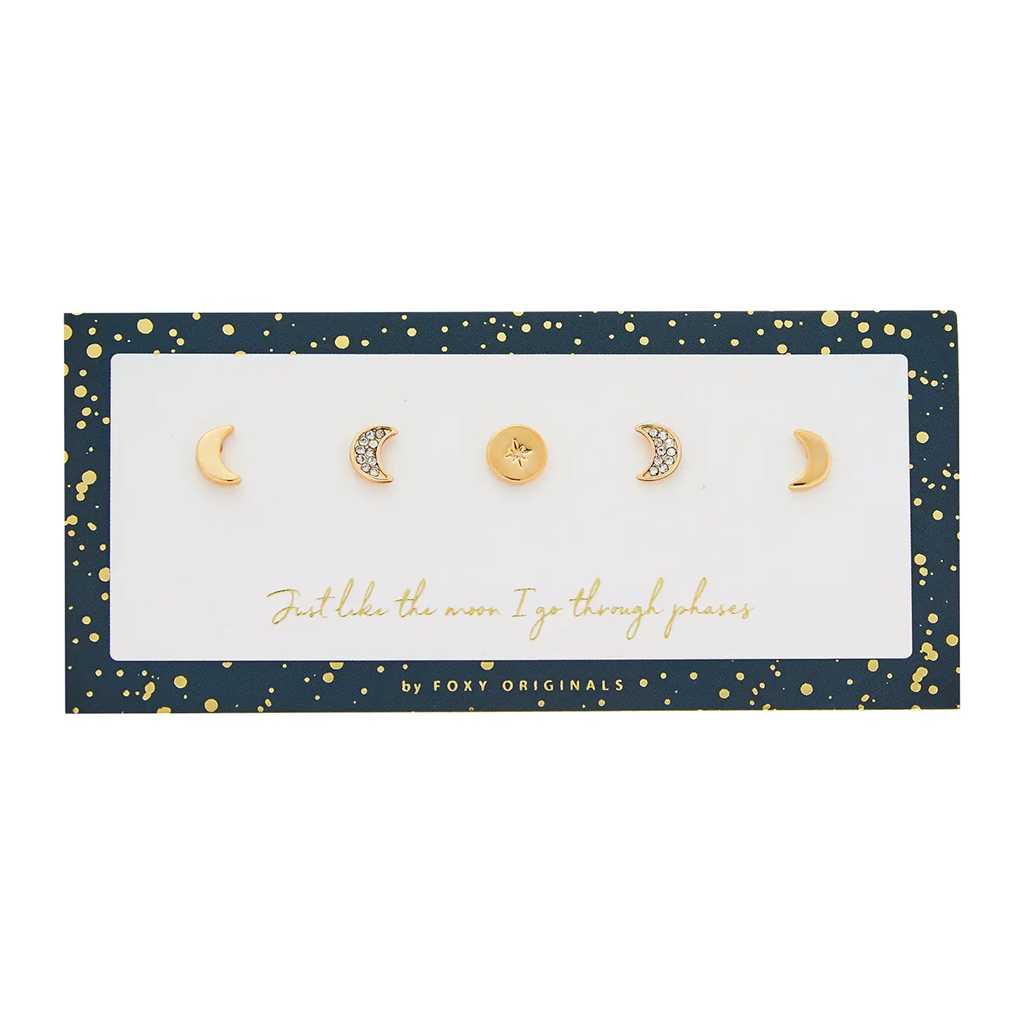 Foxy Originals Moon Phase Stud Set Gold