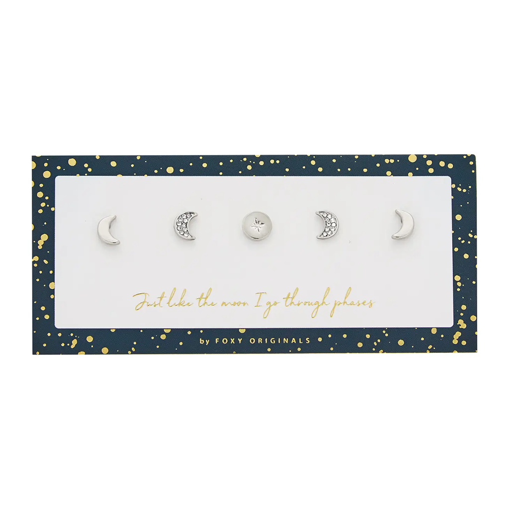 Foxy Originals Moon Phase Stud Set Silver