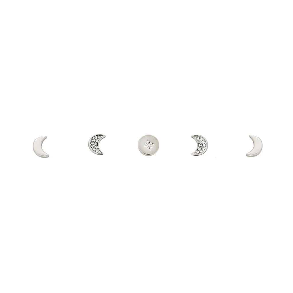 Foxy Originals Moon Phase Stud Set Silver