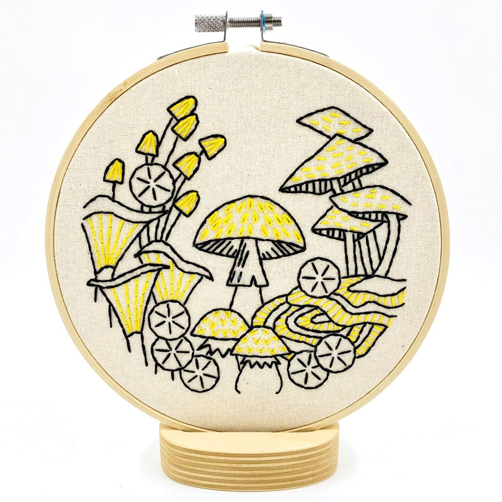 Hook Line and Tinker Mushrooms Complete Embroidery Kit