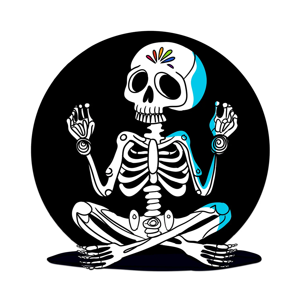 Rebel and Siren Namaste Yoga Skeleton Sticker