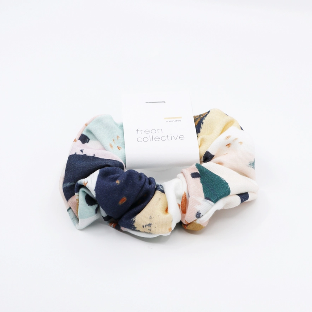 Freon Collective Navy Abstract Hair Scrunchie