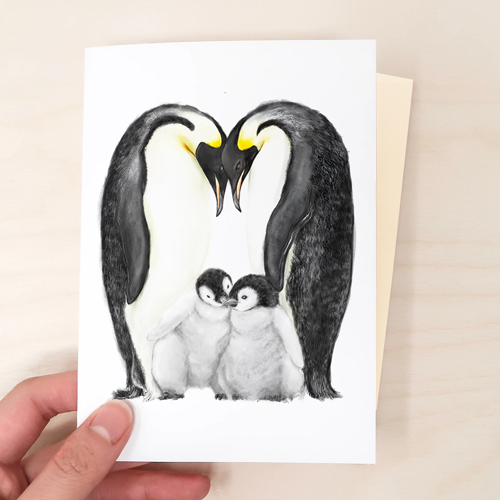 Triple Studio Penguin Family Card