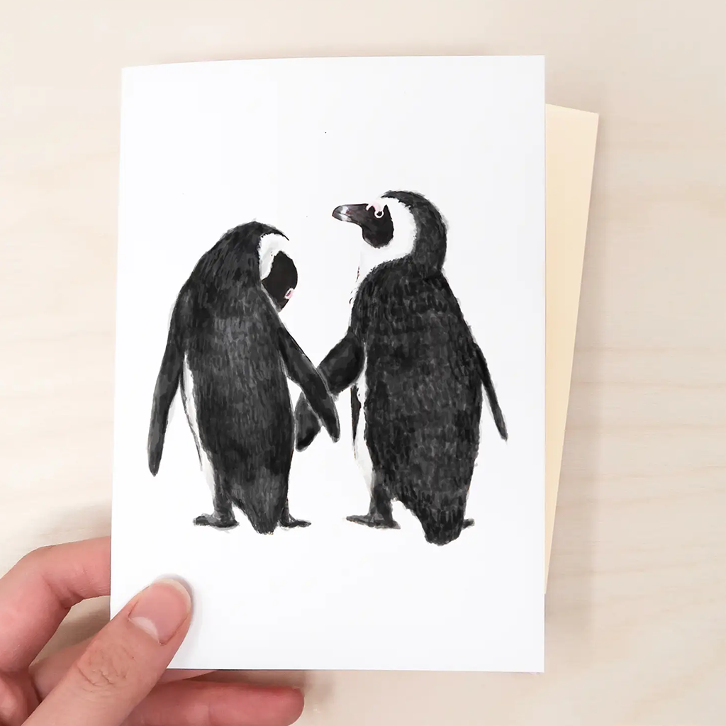 Triple Studio Penguins in Love Card