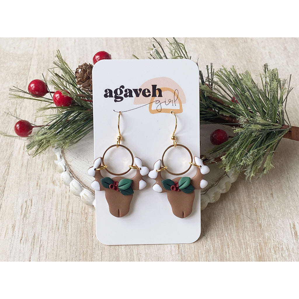 Agaveh Girl Rudolph Earrings