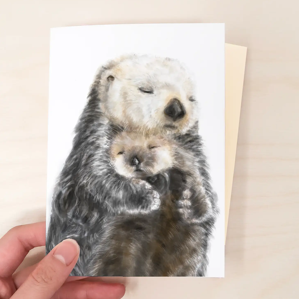 Triple Studio Sea Otter Mom and Baby Card