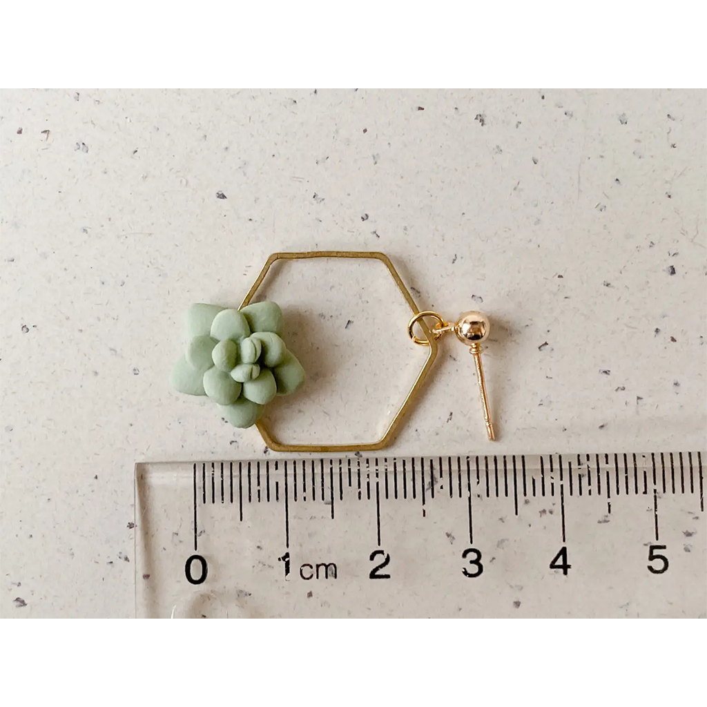 Agaveh Girl Simplistic Succulent Earrings