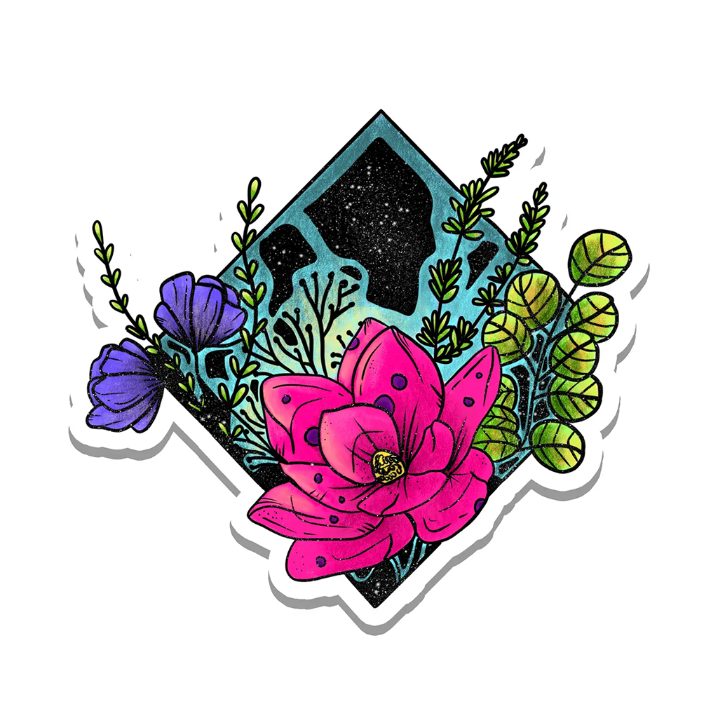 Rebel and Siren Space Art Floral Sticker