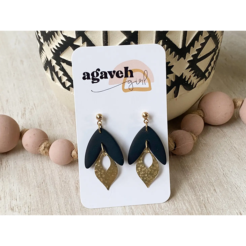 Agaveh Girl The Dotty Earrings Black