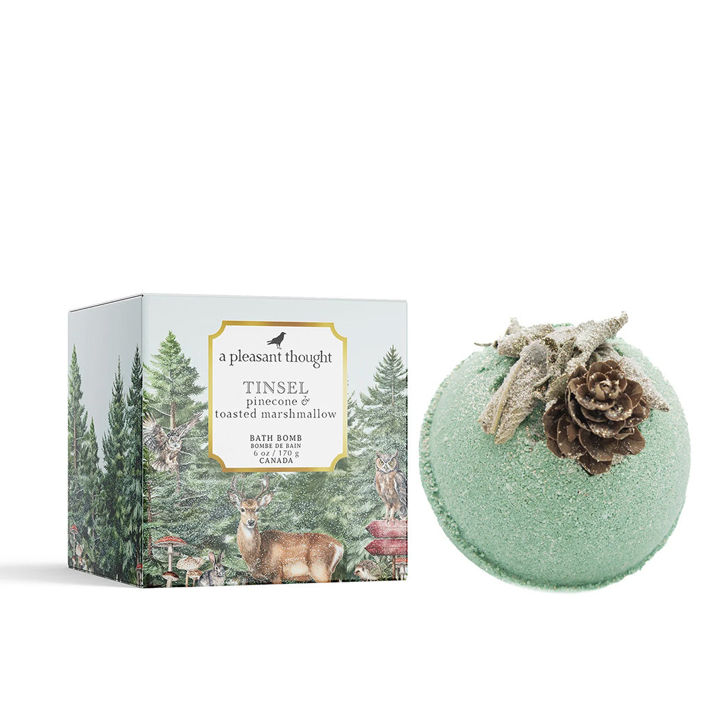 A Pleasant Thought Tinsel Pinecone & Toasted Marshmallow Bath Bomb