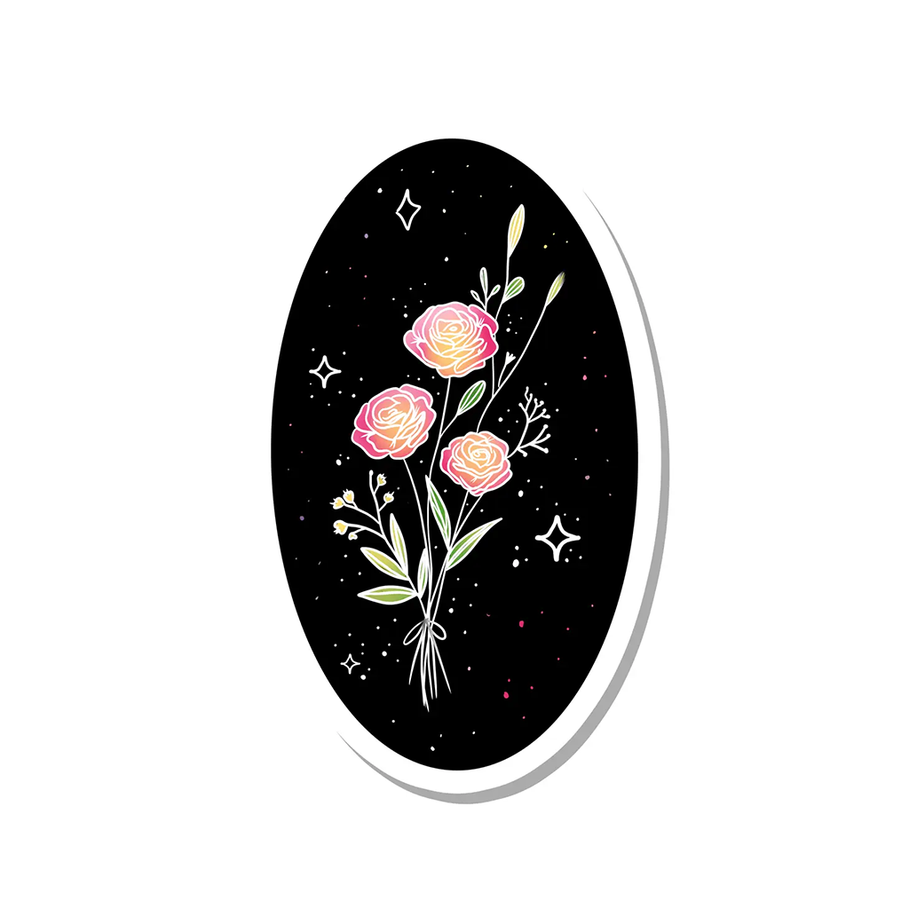 Rebel and Siren Victorian Style Roses Sticker