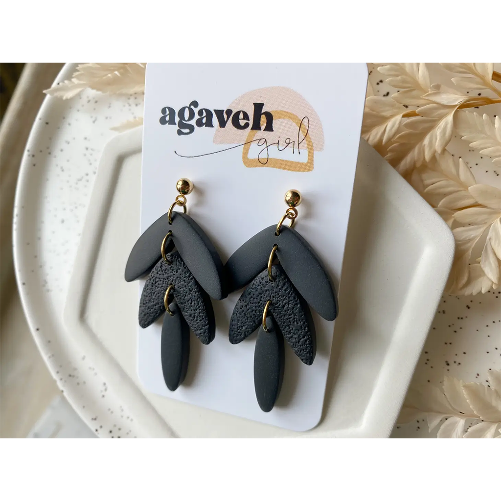 Agaveh Girl Whisper Earrings Ebony