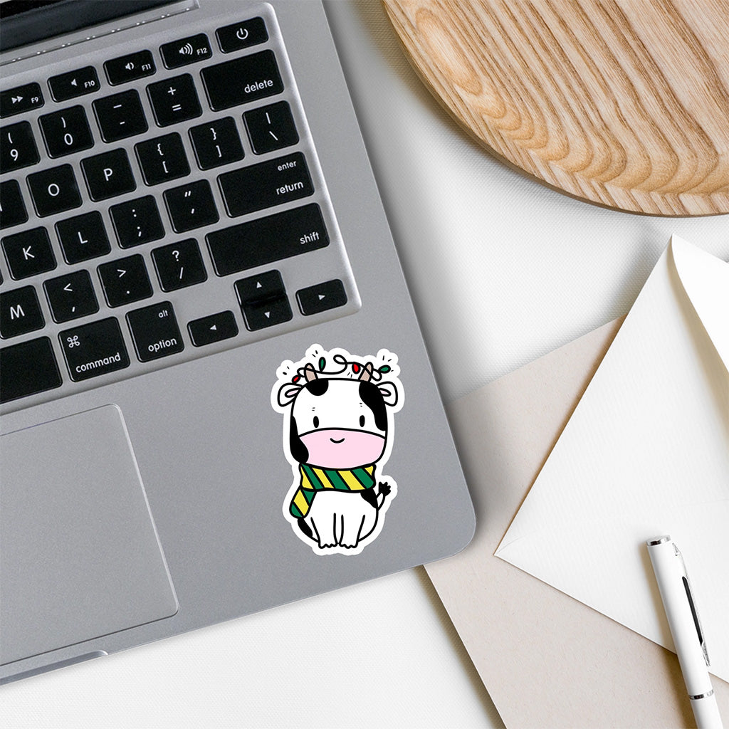 Rebel and Siren Winter Cow Vinyl Sticker