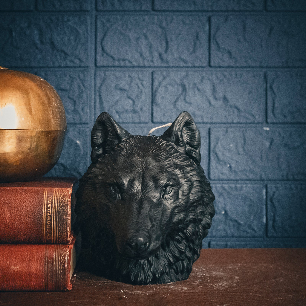 A Pleasant Thought Wolf Pillar Candle