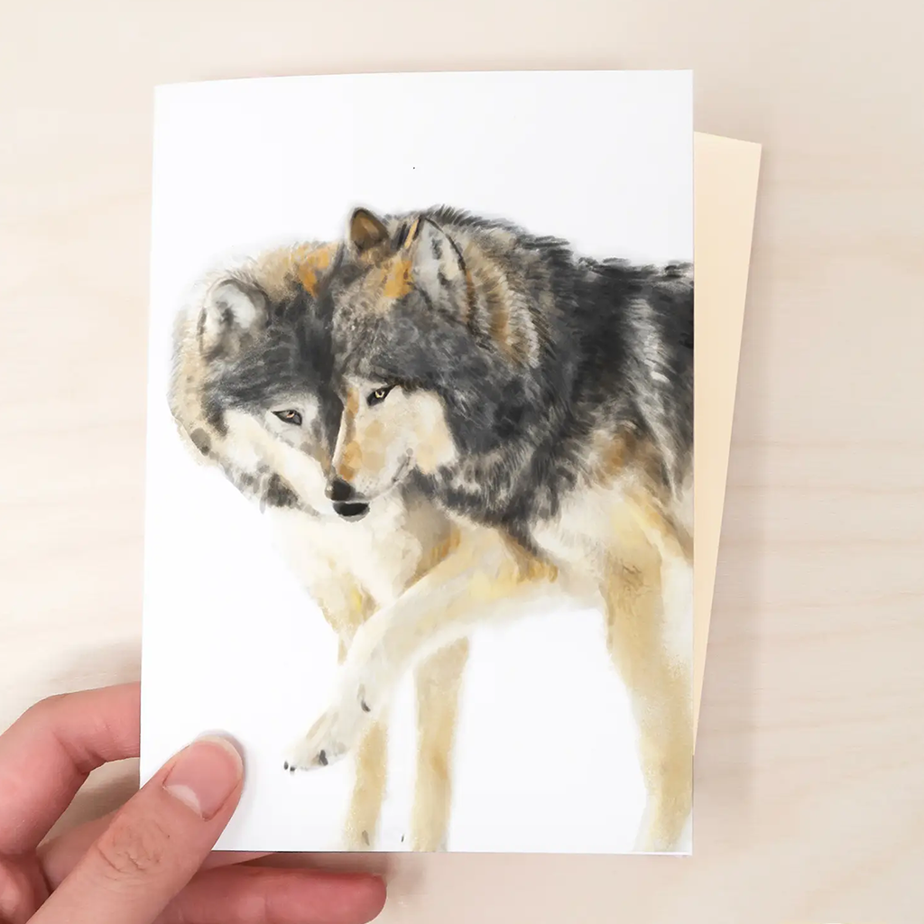 Triple Studio Wolves in Love Card