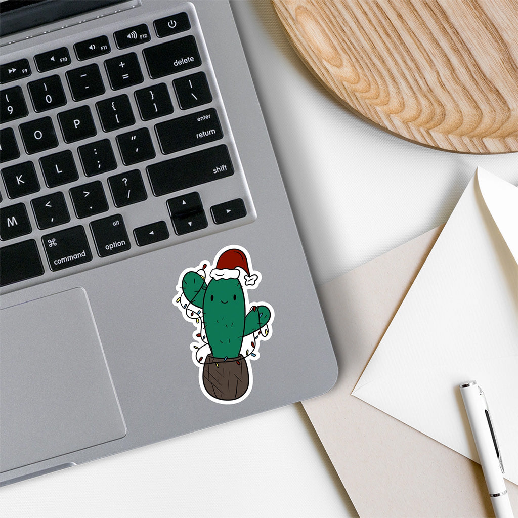 Rebel and Siren Xmas Cactus Vinyl Sticker